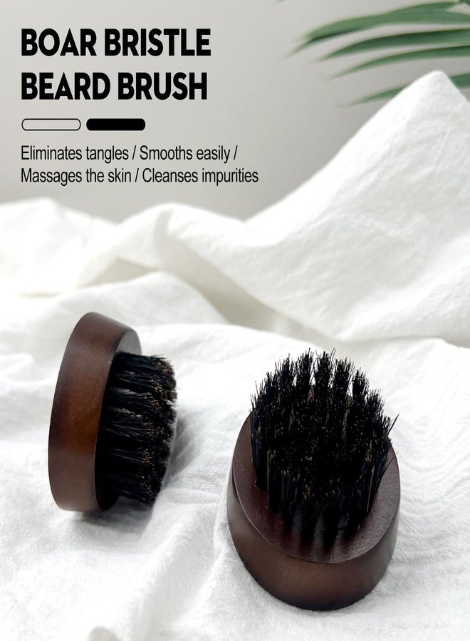Zoolinn Men's Beard Brush, Small Round Wooden Handle, Sophisticated Boar Bristles - Image 2